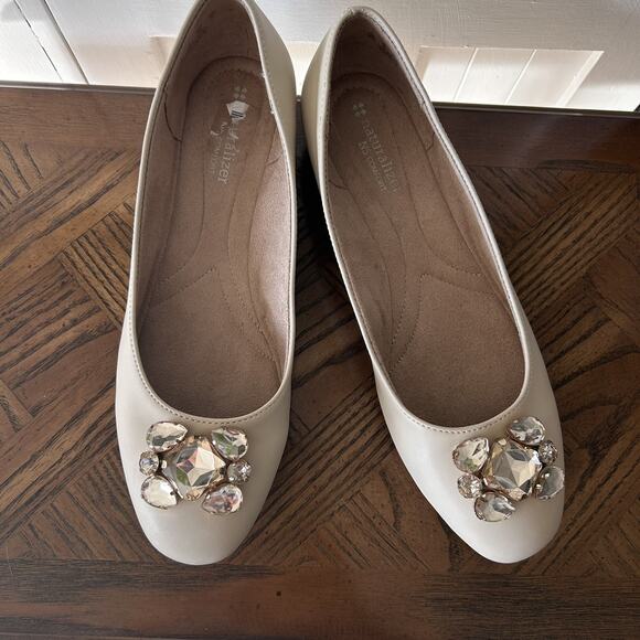 🥿 Naturalizer N5 Comfort Ballet Flats sz 8 W Tan Jewels - Picture 4 of 9
